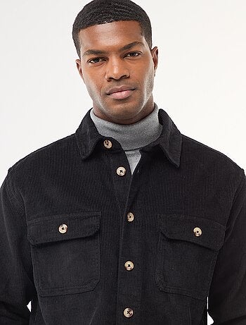 Sobrecamisa de pana de algodón lisa