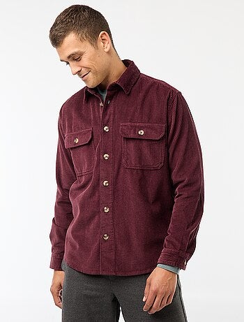 Sobrecamisa de pana de algodón lisa