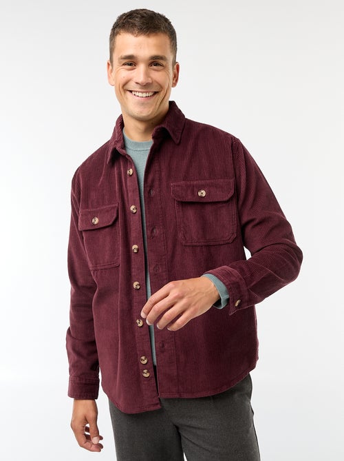 Sobrecamisa de pana de algodón lisa - Kiabi