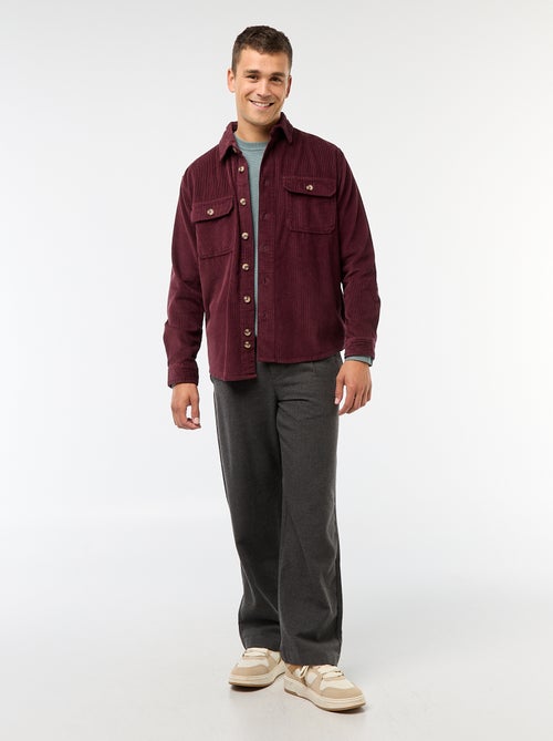 Sobrecamisa de pana de algodón lisa - Kiabi