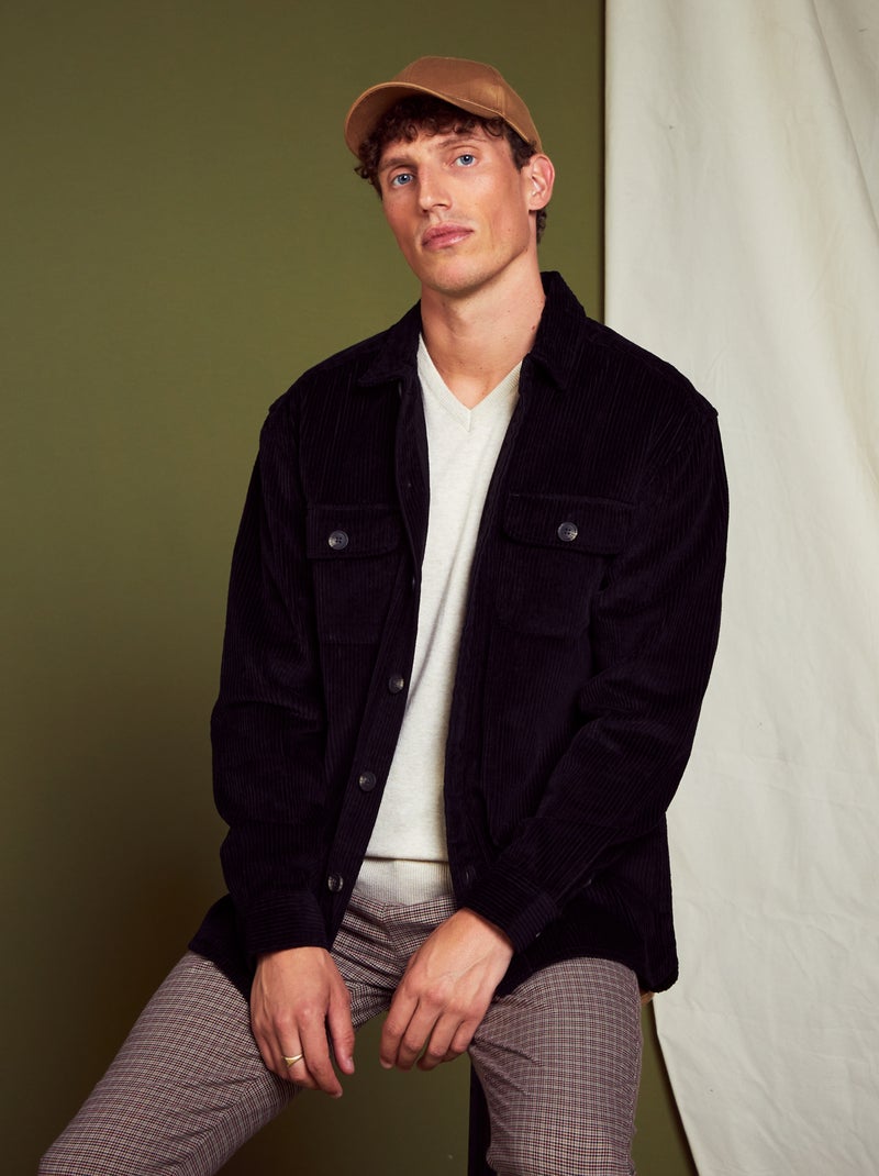 Sobrecamisa de pana negro - Kiabi