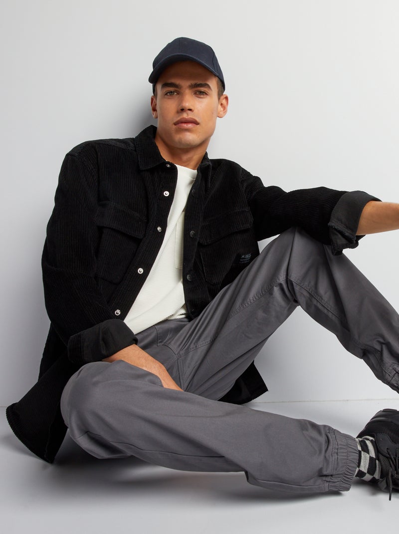 Sobrecamisa de pana negro - Kiabi