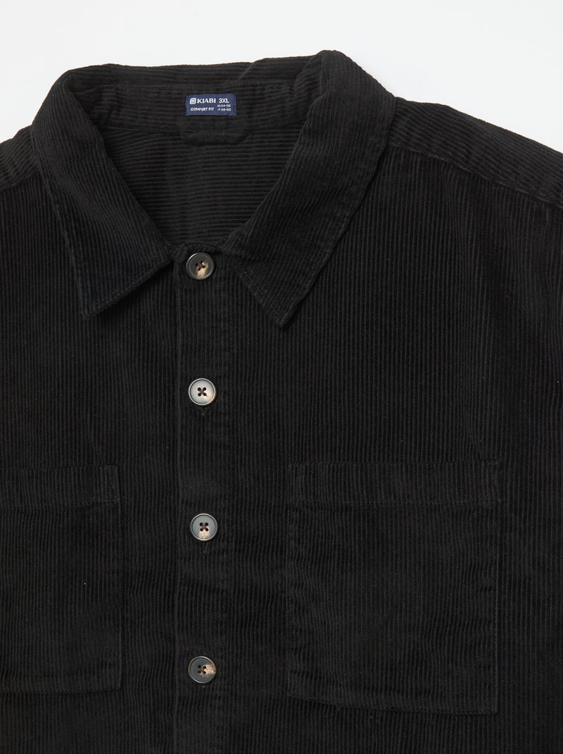 Sobrecamisa de pana Negro - Kiabi
