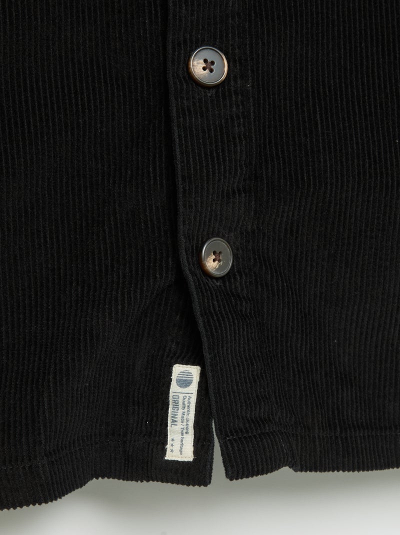 Sobrecamisa de pana Negro - Kiabi