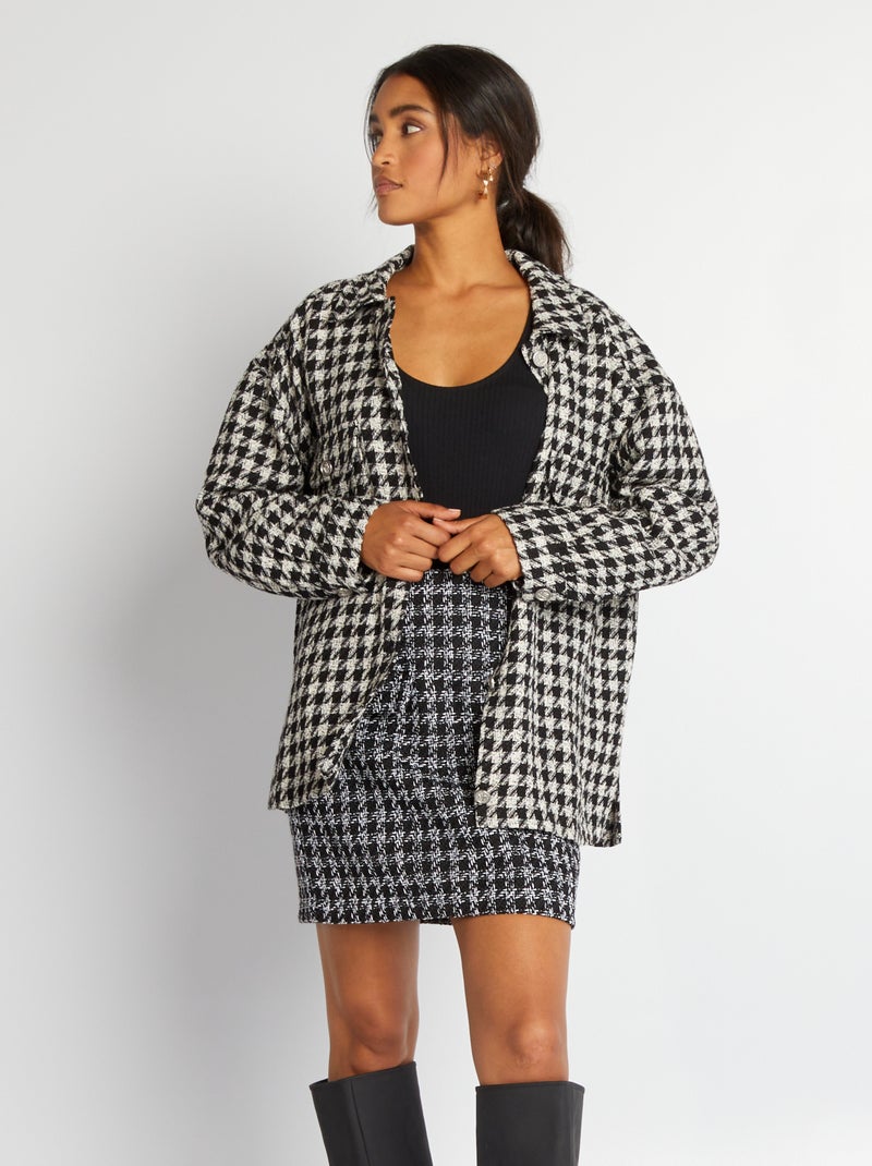 Sobrecamisa de pata de gallo NEGRO - Kiabi