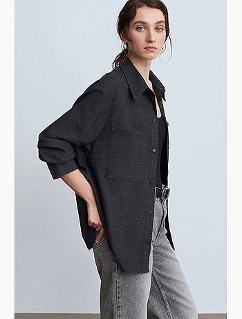 Sobrecamisa de punto oversize de manga larga dilvin