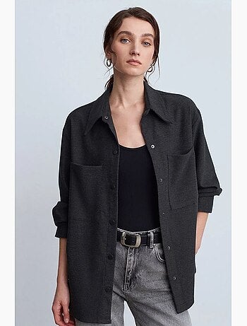 Sobrecamisa de punto oversize de manga larga dilvin