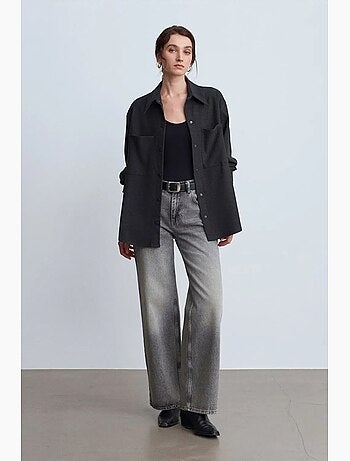 Sobrecamisa de punto oversize de manga larga dilvin