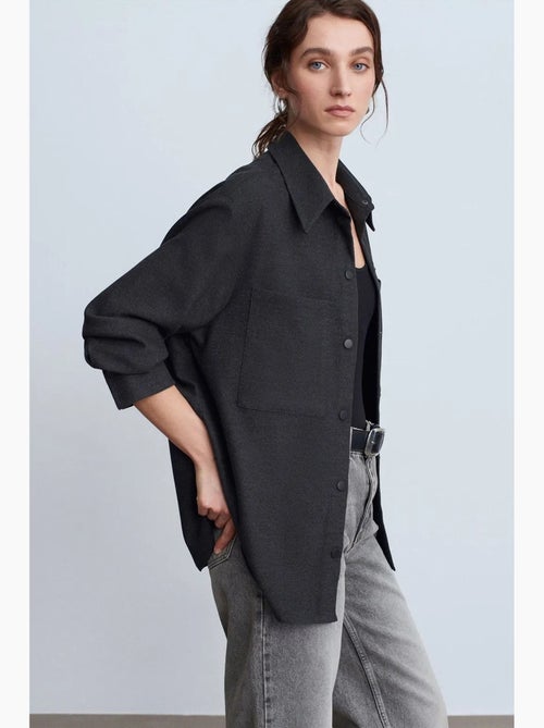 Sobrecamisa de punto oversize de manga larga dilvin - Kiabi Sobrecamisa de punto oversize de manga larga dilvin - Kiabi