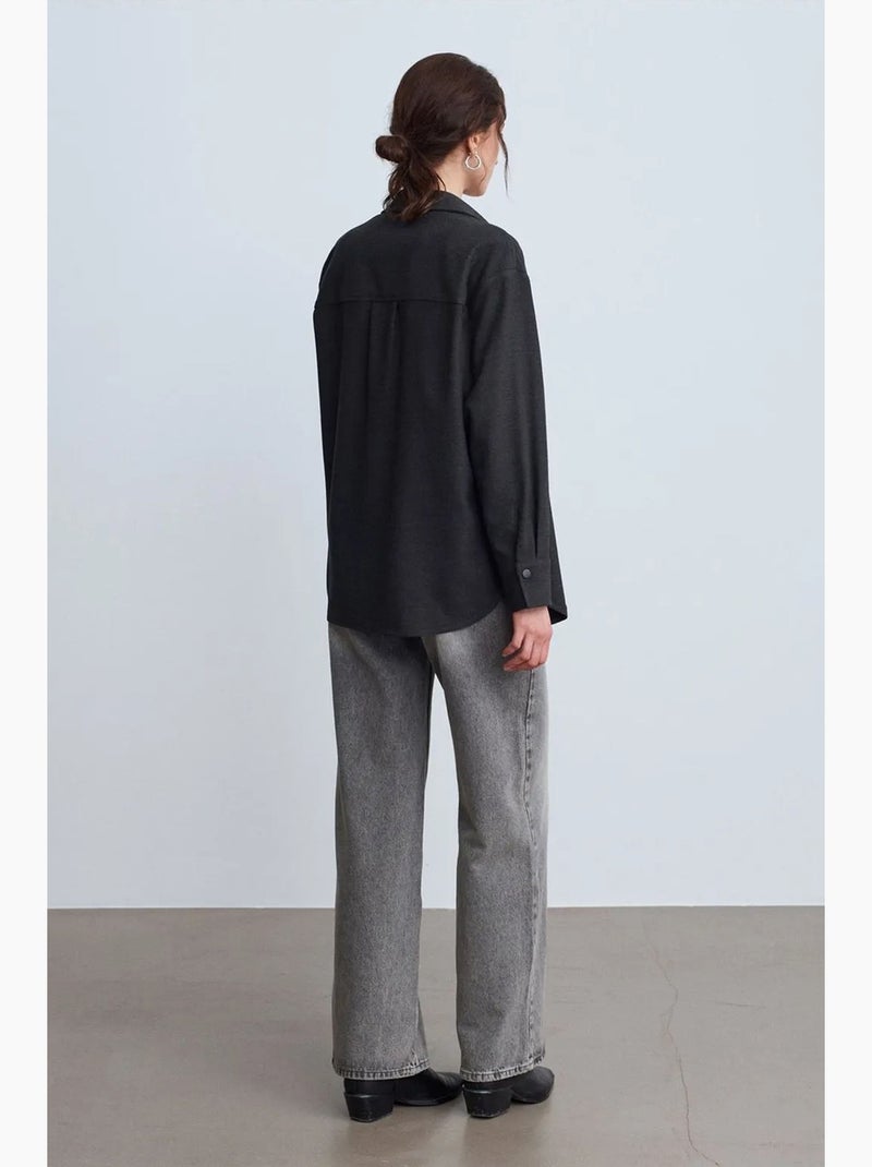 Sobrecamisa de punto oversize de manga larga dilvin Negro - Kiabi