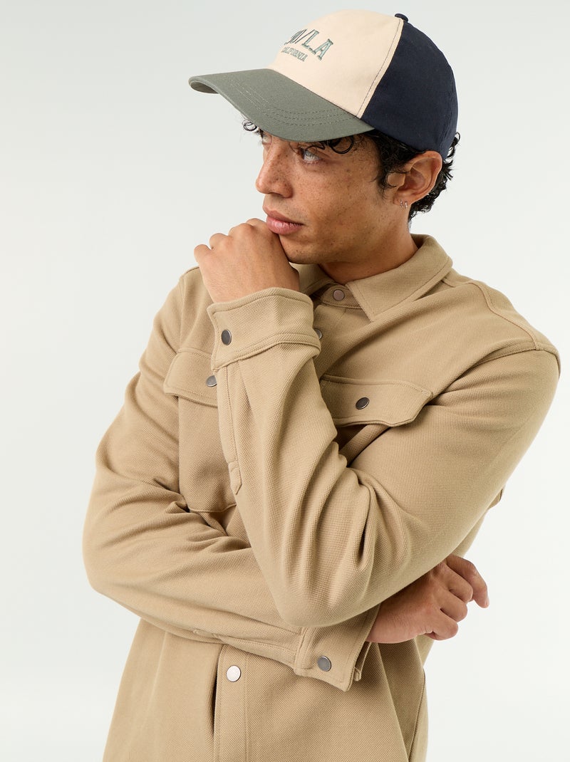 Sobrecamisa de punto piqué Beige - Kiabi