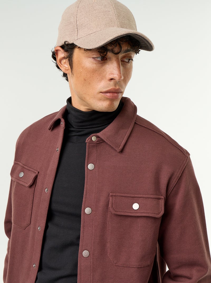 Sobrecamisa de punto piqué Marron - Kiabi