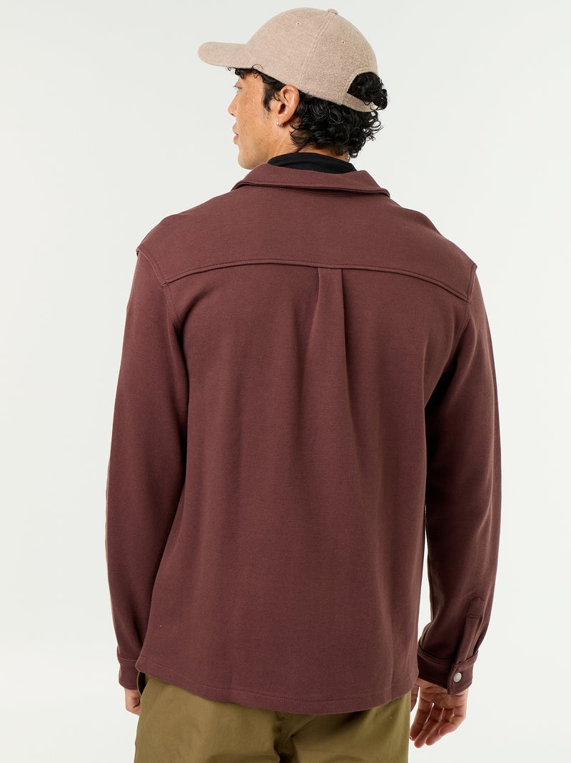 Sobrecamisa de punto piqué Marron - Kiabi