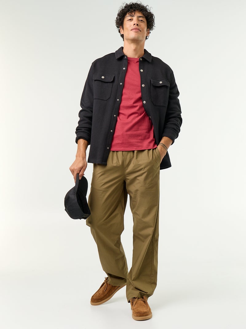 Sobrecamisa de punto piqué Negro - Kiabi