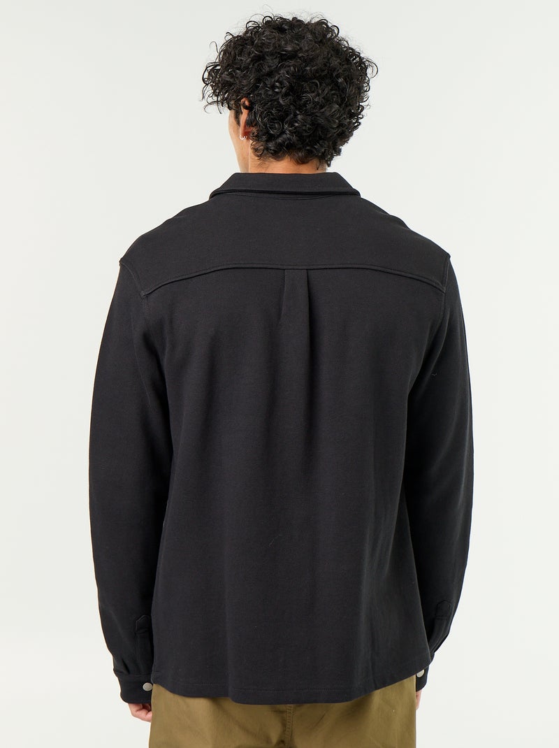 Sobrecamisa de punto piqué Negro - Kiabi