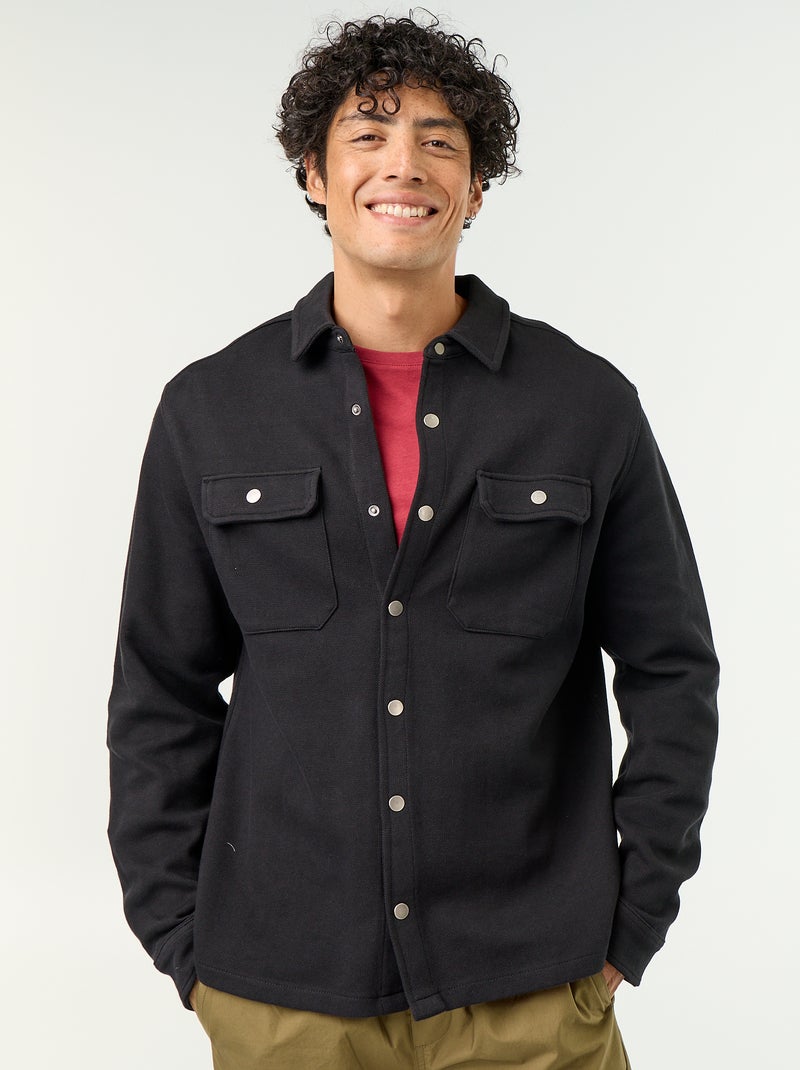 Sobrecamisa de punto piqué Negro - Kiabi