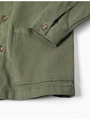 Sobrecamisa de sarga con bolsillos delanteros