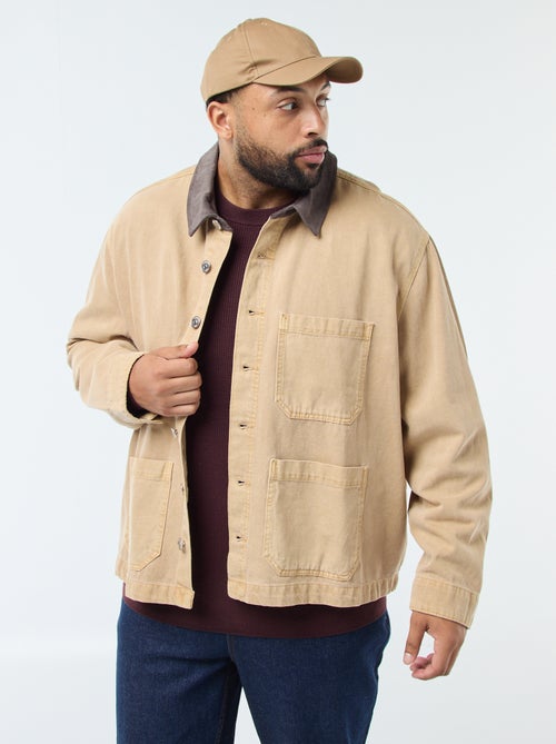 Sobrecamisa de sarga con cuello contrastado - Kiabi