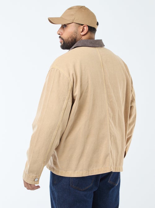 Sobrecamisa de sarga con cuello contrastado - Kiabi