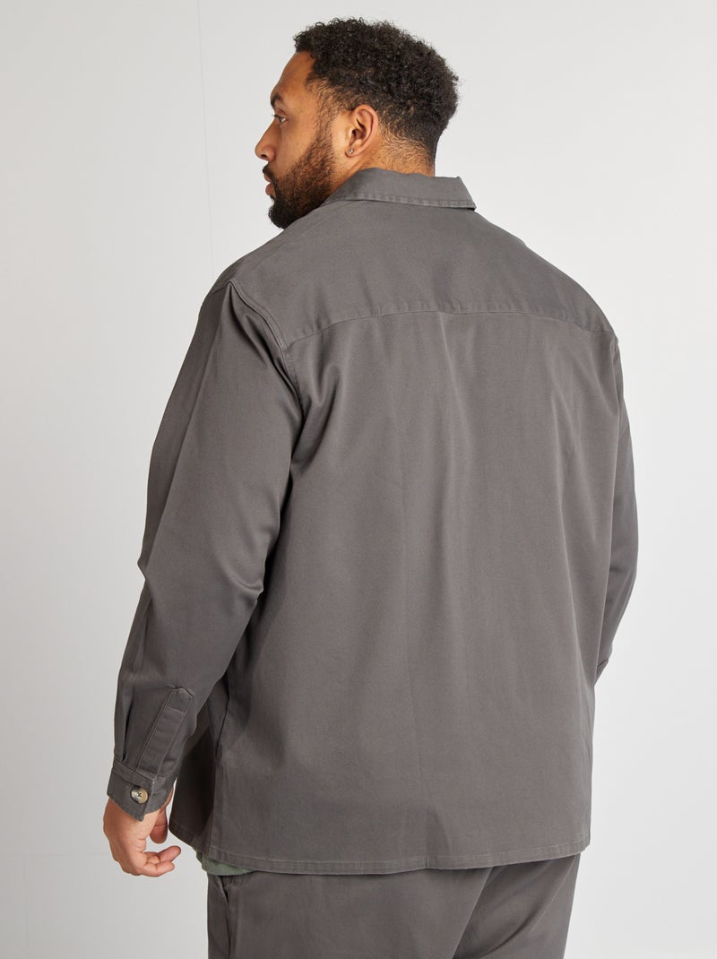 Sobrecamisa de sarga gris - Kiabi