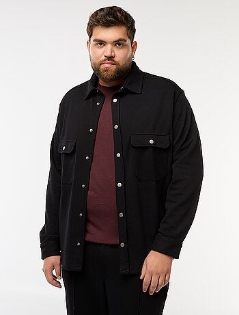 Sobrecamisa de tejido piqué con abertura de botones a presión