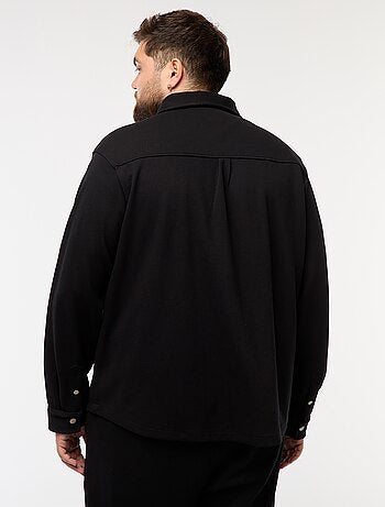 Sobrecamisa de tejido piqué con abertura de botones a presión