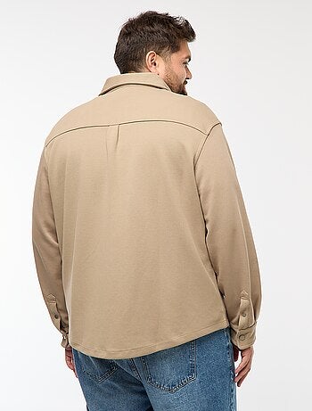 Sobrecamisa de tejido piqué con abertura de botones a presión