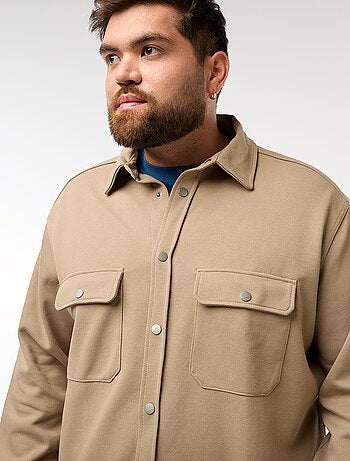 Sobrecamisa de tejido piqué con abertura de botones a presión