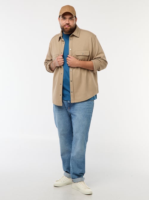 Sobrecamisa de tejido piqué con abertura de botones a presión - Kiabi