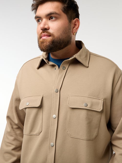 Sobrecamisa de tejido piqué con abertura de botones a presión - Kiabi