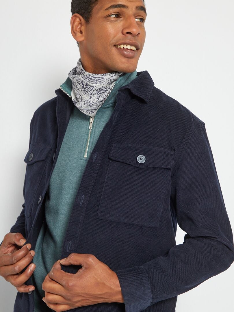 Sobrecamisa de terciopelo AZUL - Kiabi