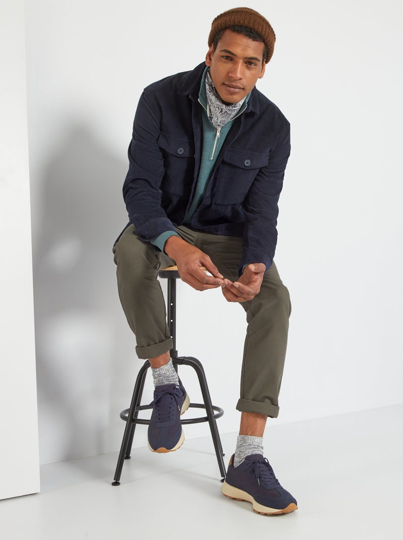 Sobrecamisa de terciopelo AZUL - Kiabi