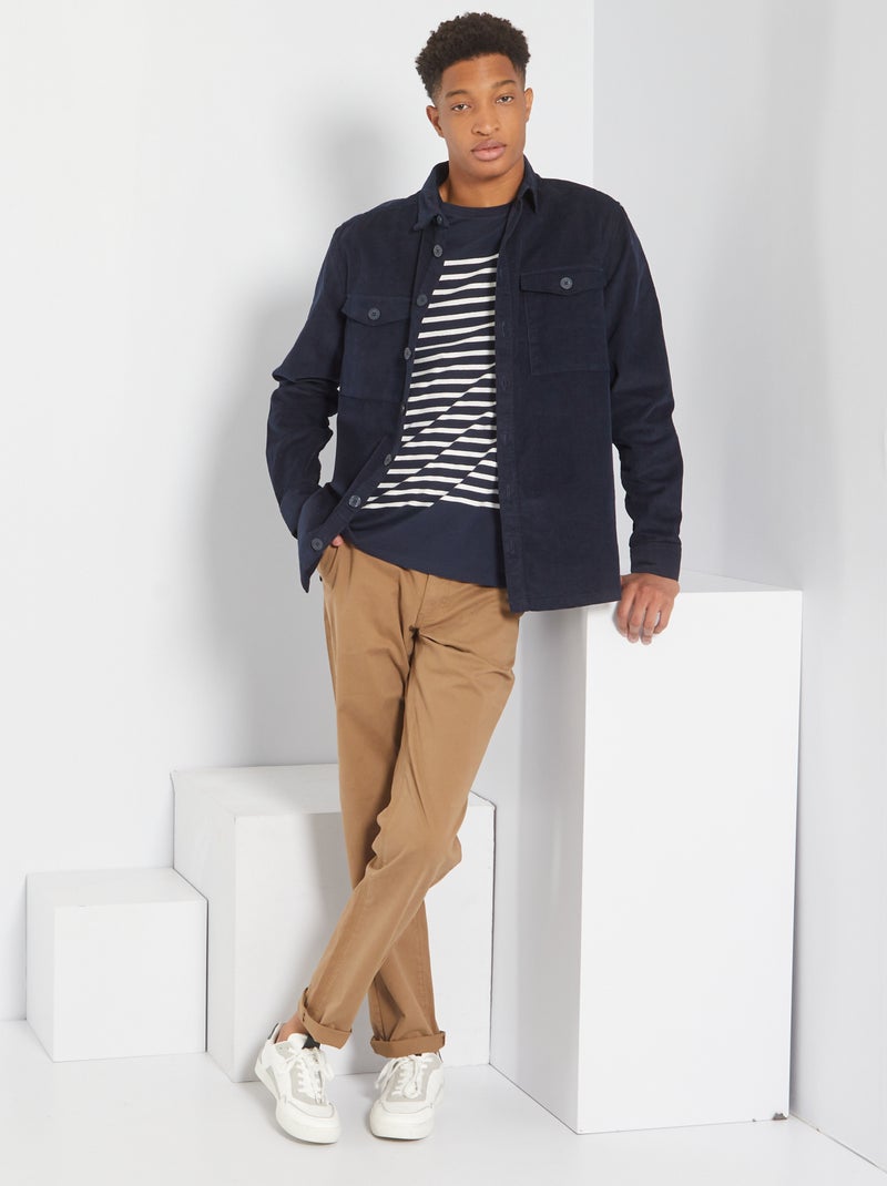 Sobrecamisa de terciopelo AZUL - Kiabi