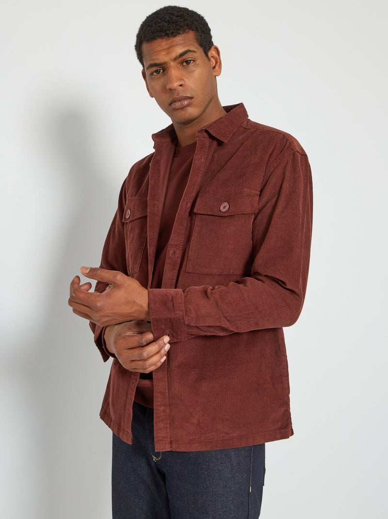 Sobrecamisa de terciopelo MARRON - Kiabi