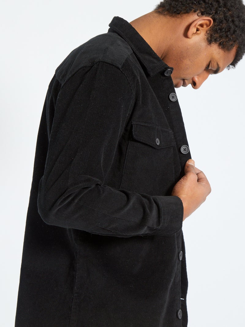 Sobrecamisa de terciopelo Negro - Kiabi