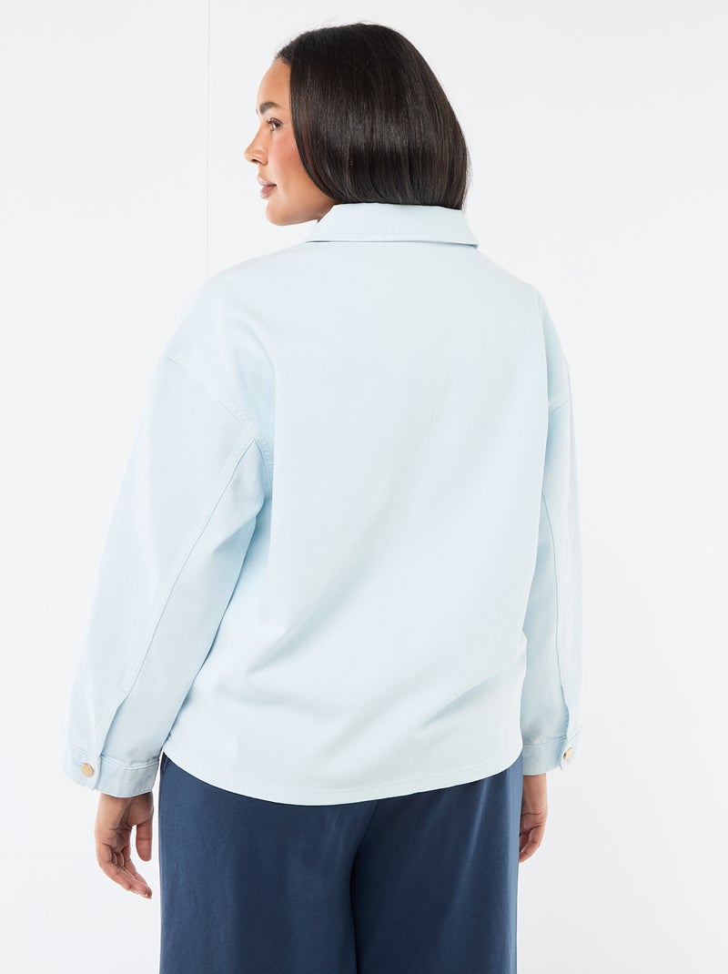 Sobrecamisa de twill con 2 bolsillos de parche Azul - Kiabi