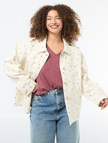 Sobrecamisa de twill con 2 bolsillos de parche