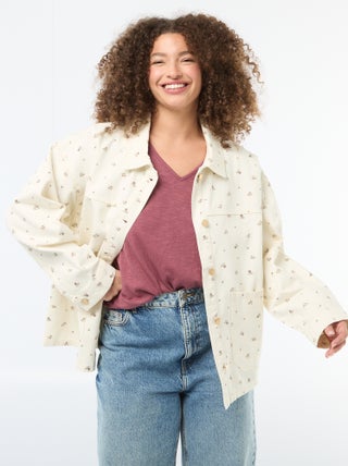 Sobrecamisa de twill con 2 bolsillos de parche