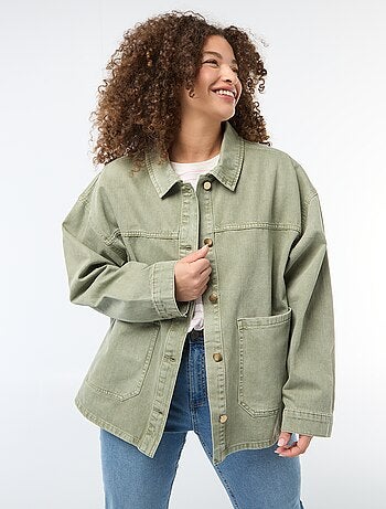 Sobrecamisa de twill con 2 bolsillos de parche