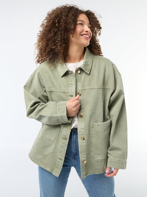 Sobrecamisa de twill con 2 bolsillos de parche - Kiabi