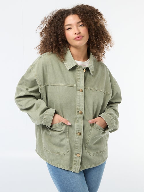 Sobrecamisa de twill con 2 bolsillos de parche - Kiabi