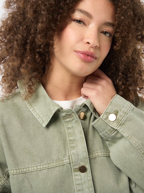 Sobrecamisa de twill con 2 bolsillos de parche - Kiabi