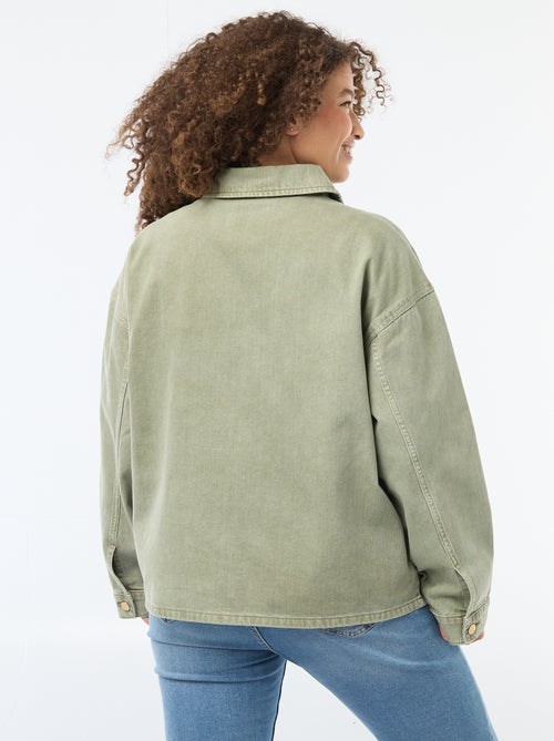 Sobrecamisa de twill con 2 bolsillos de parche - Kiabi