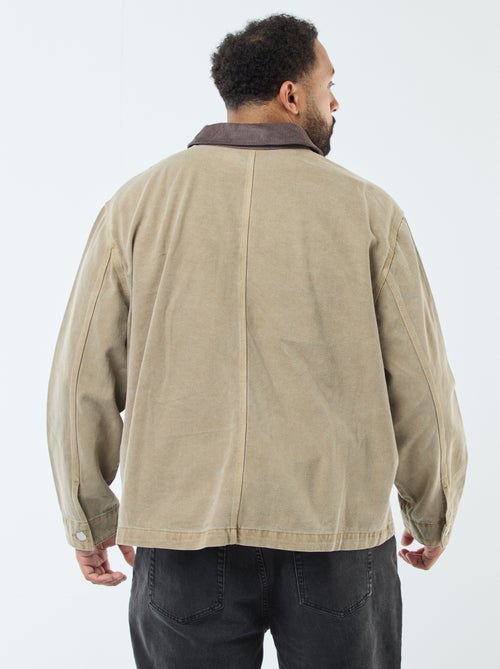 Sobrecamisa de twill con cuello en contraste - Kiabi