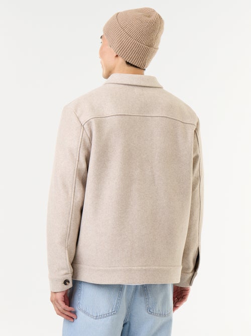 Sobrecamisa efecto lana con bolsillos en el pecho - Kiabi