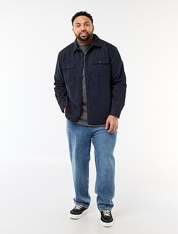 Sobrecamisa en twill con bolsillos en el pecho con solapa