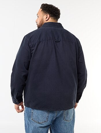 Sobrecamisa en twill con bolsillos en el pecho con solapa