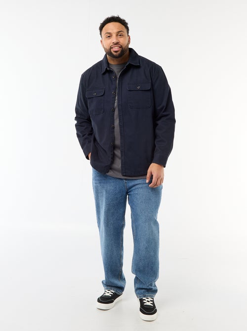 Sobrecamisa en twill con bolsillos en el pecho con solapa - Kiabi