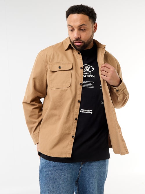 Sobrecamisa en twill con bolsillos en el pecho con solapa - Kiabi