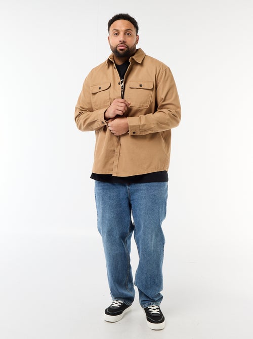 Sobrecamisa en twill con bolsillos en el pecho con solapa - Kiabi